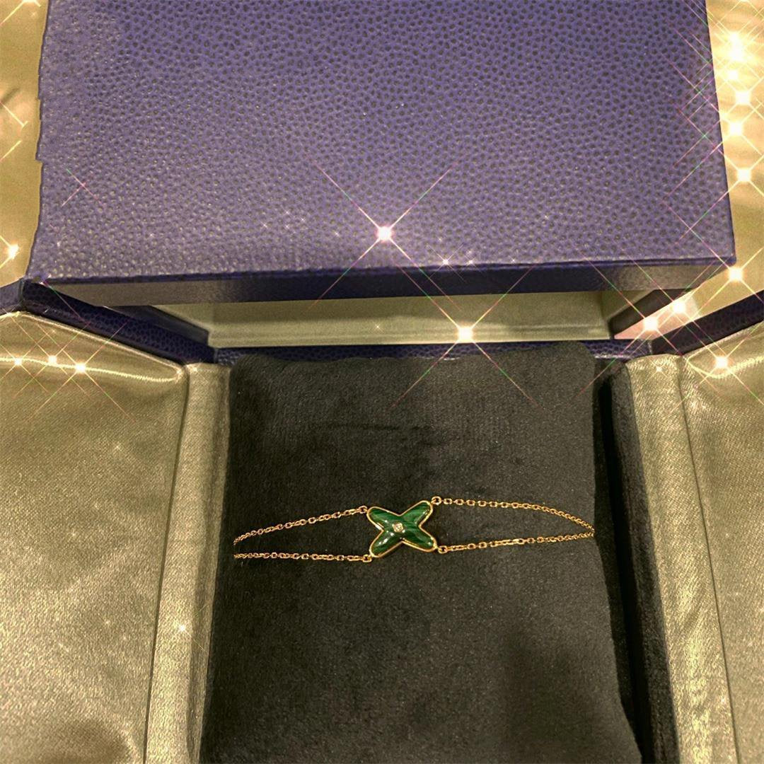 [Star Jewelry]JEUX BRACELET MALACHITE PINK GOLD 1 DIAMOND