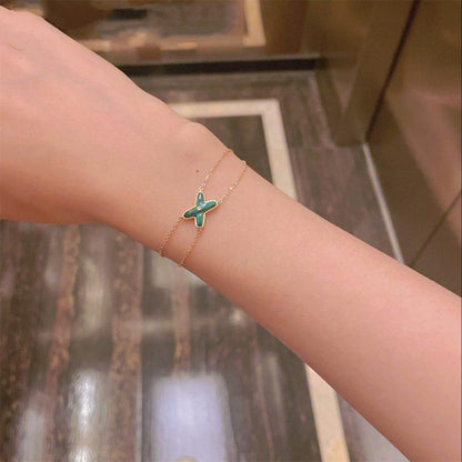 [Star Jewelry]JEUX BRACELET MALACHITE PINK GOLD 1 DIAMOND