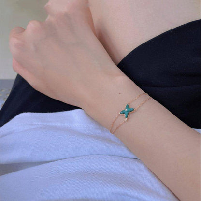 [Star Jewelry]JEUX BRACELET MALACHITE PINK GOLD 1 DIAMOND