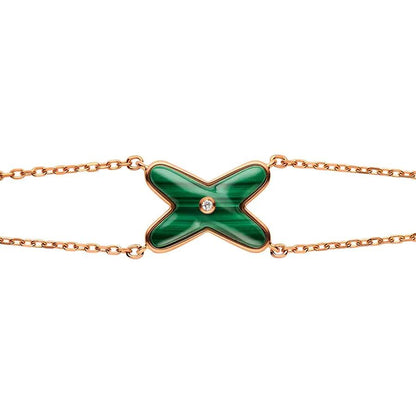 [Star Jewelry]JEUX BRACELET MALACHITE PINK GOLD 1 DIAMOND