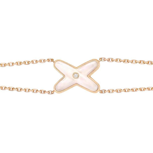 [Star Jewelry]JEUX BRACELET WHITE MOP PINK GOLD 1 DIAMOND