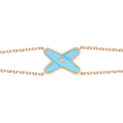 [Star Jewelry]JEUX BRACELET TURQUOISE PINK GOLD 1 DIAMOND