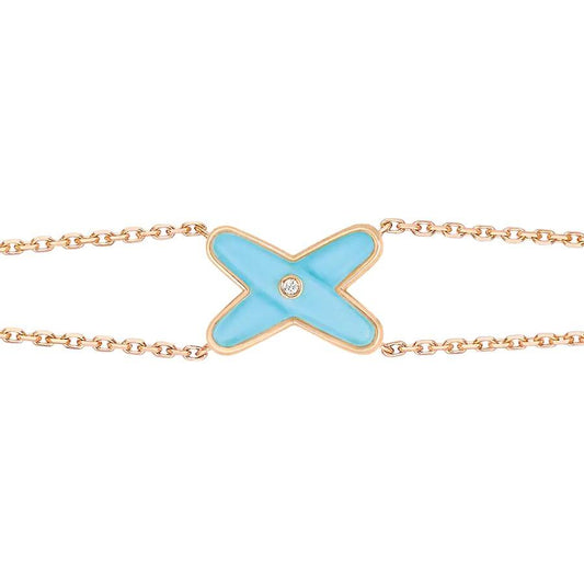 [Star Jewelry]JEUX BRACELET TURQUOISE PINK GOLD 1 DIAMOND