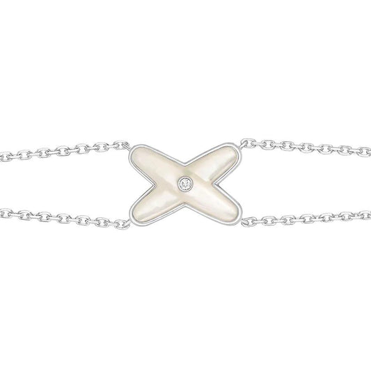 [Star Jewelry]JEUX BRACELET WHITE MOP SILVER 1 DIAMOND