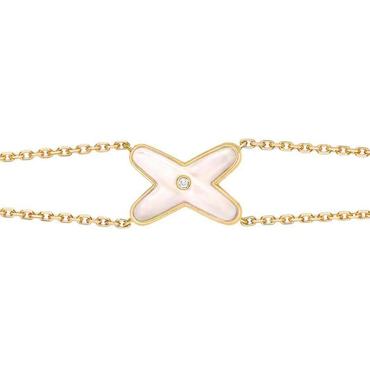 [Star Jewelry]JEUX BRACELET WHITE MOP GOLD 1 DIAMOND