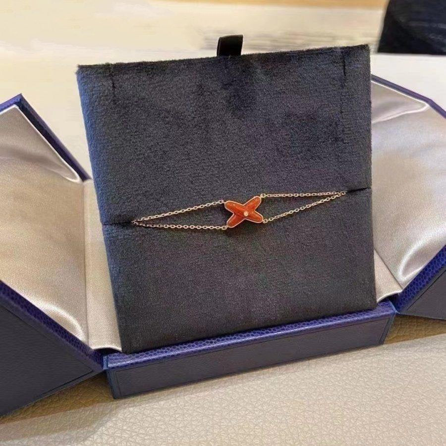 [Star Jewelry]JEUX BRACELET CARNELIAN PINK GOLD 1 DIAMOND