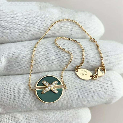 [Star Jewelry]JEUX DE BRACELET MALACHITE PINK GOLD DIAMONDS