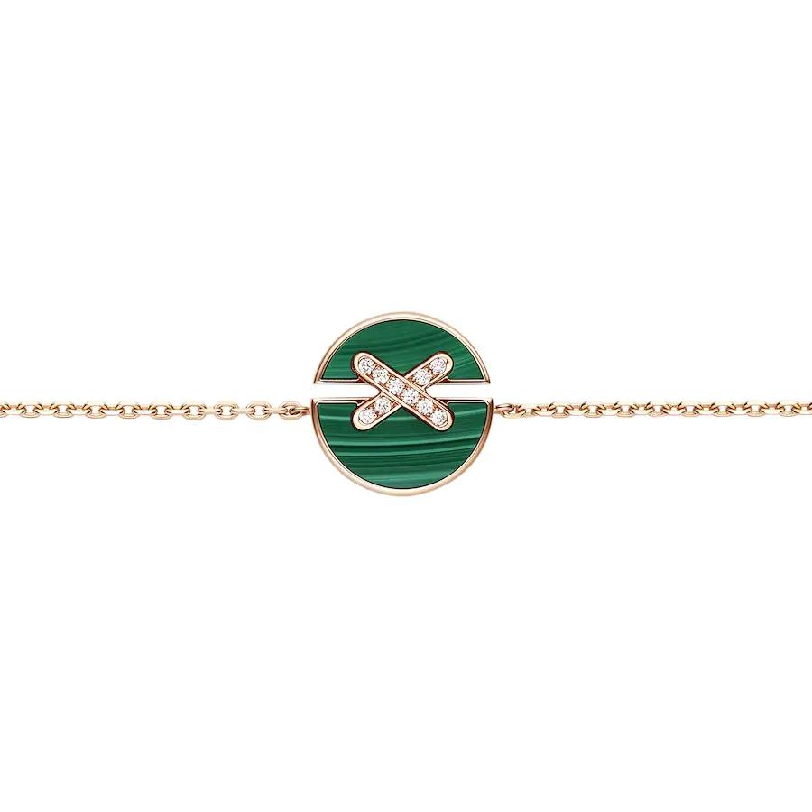 [Star Jewelry]JEUX DE BRACELET MALACHITE PINK GOLD DIAMONDS