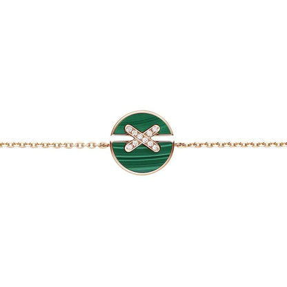 [Star Jewelry]JEUX DE BRACELET MALACHITE PINK GOLD DIAMONDS