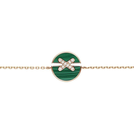 [Star Jewelry]JEUX DE BRACELET MALACHITE PINK GOLD DIAMONDS