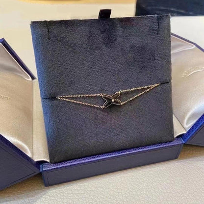 [Star Jewelry]JEUX BRACELET ONYX PINK GOLD 1 DIAMOND