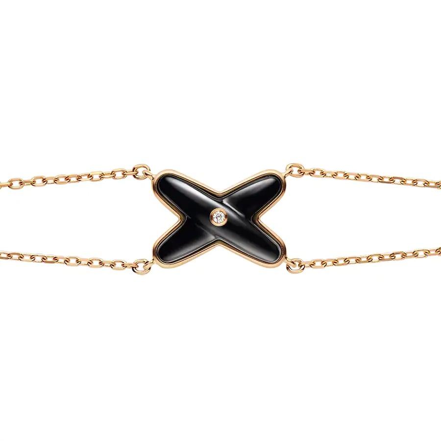 [Star Jewelry]JEUX BRACELET ONYX PINK GOLD 1 DIAMOND