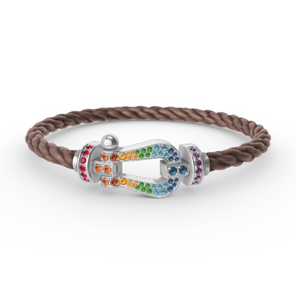 [Star Jewelry]FORC LARGE HORSESHOE  COLORED DIAMOND BRACELET SILVER