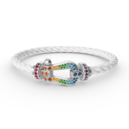[Star Jewelry]FORC LARGE HORSESHOE  COLORED DIAMOND BRACELET SILVER