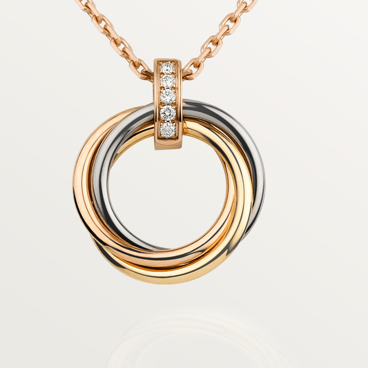 [Star Jewelry]TRINITY NECKLACE GOLD  DIAMONDS