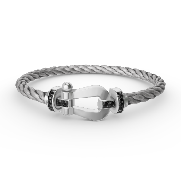 [Star Jewelry]FORCE LARGE HORSESHOE BLACK DIAMOND BRACELET SILVER