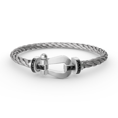 [Star Jewelry]FORCE LARGE HORSESHOE BLACK DIAMOND BRACELET SILVER