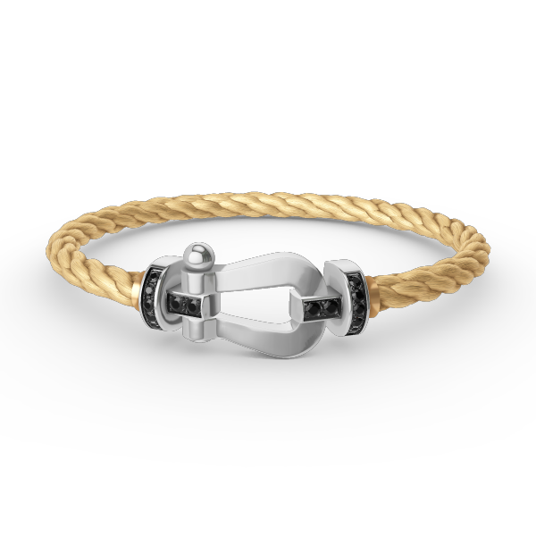 [Star Jewelry]FORCE LARGE HORSESHOE BLACK DIAMOND BRACELET SILVER