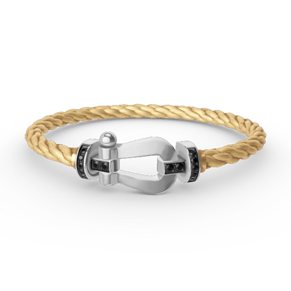 [Star Jewelry]FORCE LARGE HORSESHOE BLACK DIAMOND BRACELET SILVER