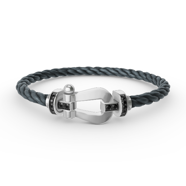 [Star Jewelry]FORCE LARGE HORSESHOE BLACK DIAMOND BRACELET SILVER