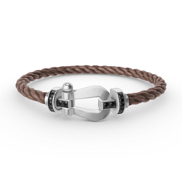 [Star Jewelry]FORCE LARGE HORSESHOE BLACK DIAMOND BRACELET SILVER
