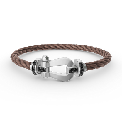 [Star Jewelry]FORCE LARGE HORSESHOE BLACK DIAMOND BRACELET SILVER