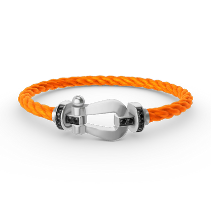 [Star Jewelry]FORCE LARGE HORSESHOE BLACK DIAMOND BRACELET SILVER