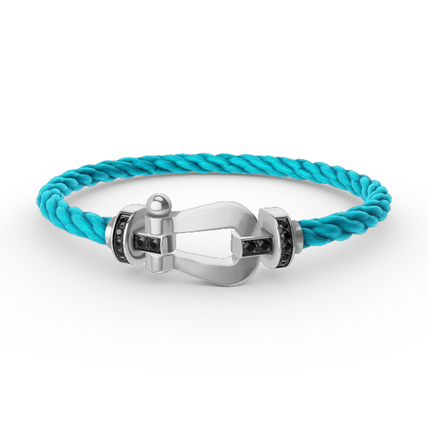 [Star Jewelry]FORCE LARGE HORSESHOE BLACK DIAMOND BRACELET SILVER