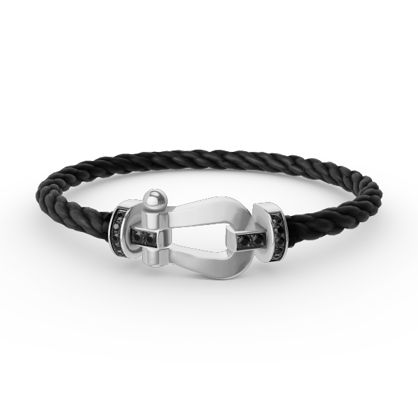[Star Jewelry]FORCE LARGE HORSESHOE BLACK DIAMOND BRACELET SILVER