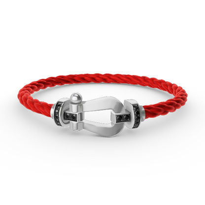 [Star Jewelry]FORCE LARGE HORSESHOE BLACK DIAMOND BRACELET SILVER