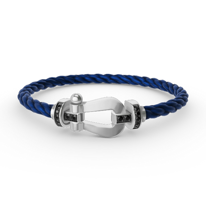 [Star Jewelry]FORCE LARGE HORSESHOE BLACK DIAMOND BRACELET SILVER