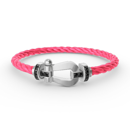 [Star Jewelry]FORCE LARGE HORSESHOE BLACK DIAMOND BRACELET SILVER