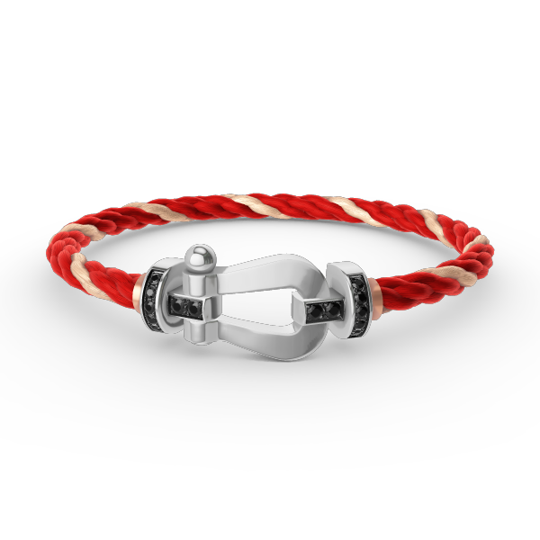 [Star Jewelry]FORCE LARGE HORSESHOE BLACK DIAMOND BRACELET SILVER