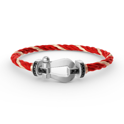 [Star Jewelry]FORCE LARGE HORSESHOE BLACK DIAMOND BRACELET SILVER