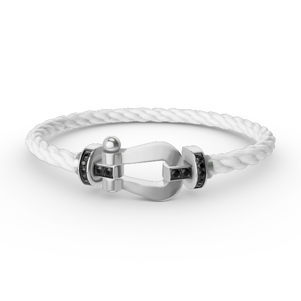 [Star Jewelry]FORCE LARGE HORSESHOE BLACK DIAMOND BRACELET SILVER