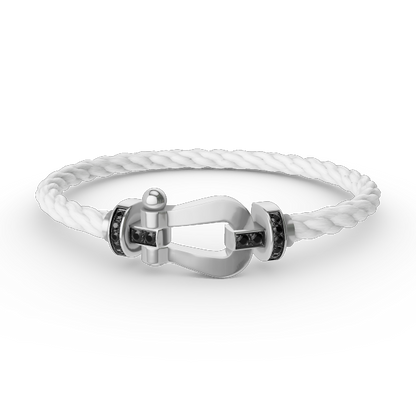 [Star Jewelry]FORCE LARGE HORSESHOE BLACK DIAMOND BRACELET SILVER
