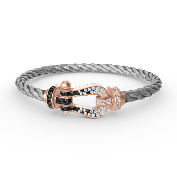 [Star Jewelry]FORCE LARGE HORSESHOE BLACK WHITE DIAMOND BRACELET ROSE GOLD