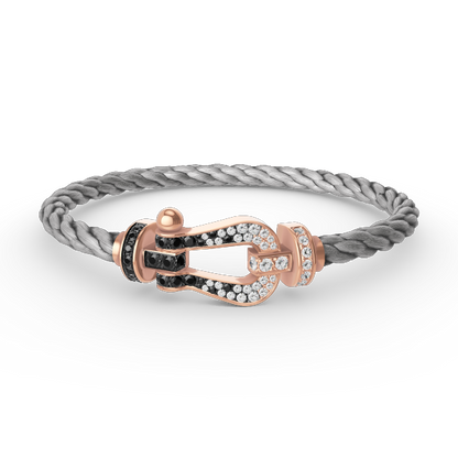 [Star Jewelry]FORCE LARGE HORSESHOE BLACK WHITE DIAMOND BRACELET ROSE GOLD