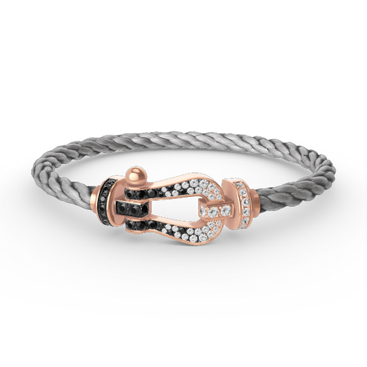[Star Jewelry]FORCE LARGE HORSESHOE BLACK WHITE DIAMOND BRACELET ROSE GOLD