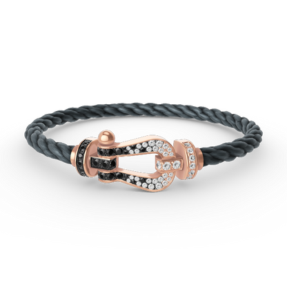 [Star Jewelry]FORCE LARGE HORSESHOE BLACK WHITE DIAMOND BRACELET ROSE GOLD