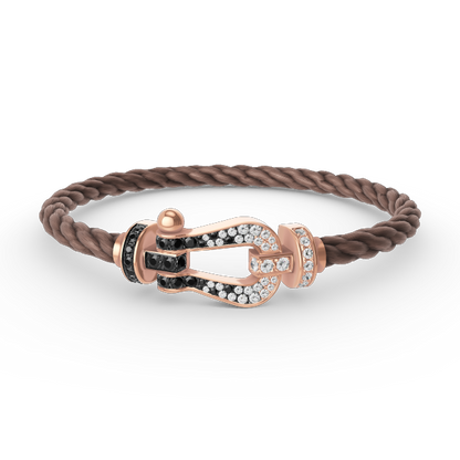 [Star Jewelry]FORCE LARGE HORSESHOE BLACK WHITE DIAMOND BRACELET ROSE GOLD