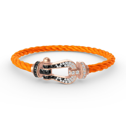 [Star Jewelry]FORCE LARGE HORSESHOE BLACK WHITE DIAMOND BRACELET ROSE GOLD