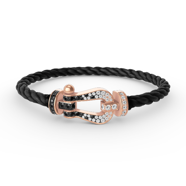 [Star Jewelry]FORCE LARGE HORSESHOE BLACK WHITE DIAMOND BRACELET ROSE GOLD