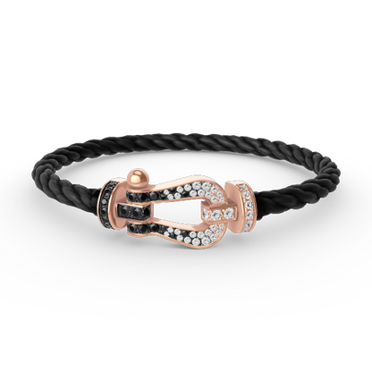 [Star Jewelry]FORCE LARGE HORSESHOE BLACK WHITE DIAMOND BRACELET ROSE GOLD