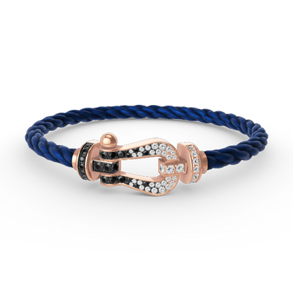[Star Jewelry]FORCE LARGE HORSESHOE BLACK WHITE DIAMOND BRACELET ROSE GOLD