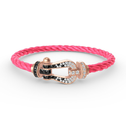 [Star Jewelry]FORCE LARGE HORSESHOE BLACK WHITE DIAMOND BRACELET ROSE GOLD