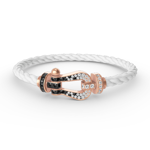 [Star Jewelry]FORCE LARGE HORSESHOE BLACK WHITE DIAMOND BRACELET ROSE GOLD