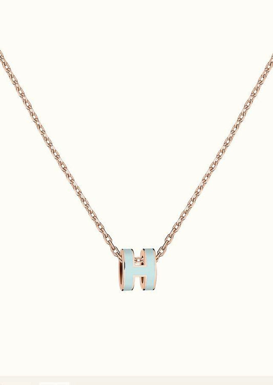 [Star Jewelry]POP H LIGHT BLUE NECKLACE