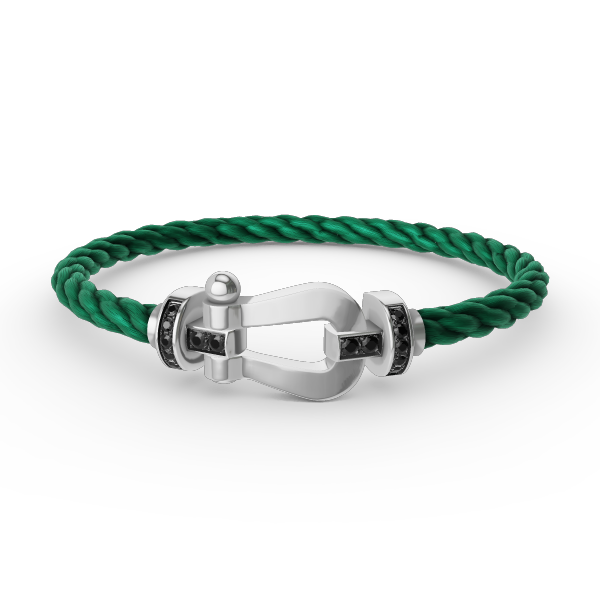 [Star Jewelry]FORCE LARGE HORSESHOE BLACK DIAMOND BRACELET SILVER