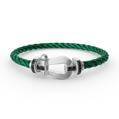 [Star Jewelry]FORCE LARGE HORSESHOE BLACK DIAMOND BRACELET SILVER